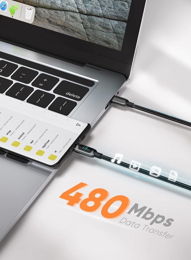 CableCreation USB C Cable 10 FT 100W 20V/5A USB C to C Cable 10FT Braided Fast Charging Cable 480Mbps for MacBook Pro iPad Air XPS Galaxy S23 S23+ S22 S21 Other USB C Devices 3m Gray - Image 4