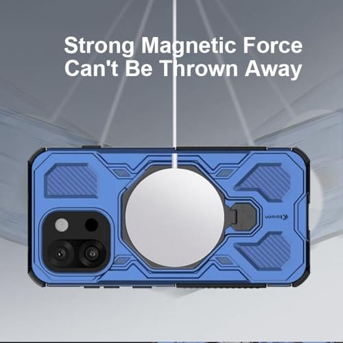 KARWAN Tough Shockproof Armor Back Case Cover Compatible with Oneplus 13T with 360 Degree Rotation Magnetic Attraction Ring, Holder Heavy Duty Rugged Cover with MagEaze Wireless Charging (Black) - Image 4