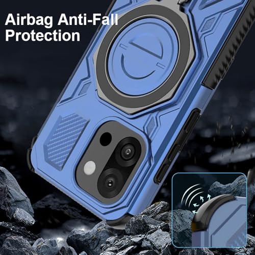 KARWAN Tough Shockproof Armor Back Case Cover Compatible with Oneplus 13T with 360 Degree Rotation Magnetic Attraction Ring, Holder Heavy Duty Rugged Cover with MagEaze Wireless Charging (Black) - Image 5