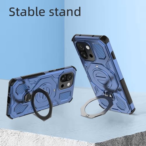 KARWAN Tough Shockproof Armor Back Case Cover Compatible with Oneplus 13T with 360 Degree Rotation Magnetic Attraction Ring, Holder Heavy Duty Rugged Cover with MagEaze Wireless Charging (Black) - Image 3
