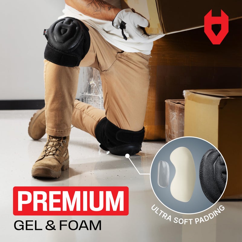 NoCry Gel Knee Pads for Men and Women with Soft Foam Cushion â€” Waterproof Anti-Slip Cap and Easy to Use, Adjustable Non-Slip Straps â€” Durable, Lightweight Design â€” Perfect for Gardening Work - Image 3