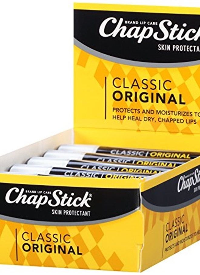 chapstick Classic (1 Box of 12 Sticks, 12 Total Sticks, Original Flavor) Skin Protectant Flavored Lip Balm Tube, 0.15 Ounce Each, 12 Count (Pack of 1)  - Image 1