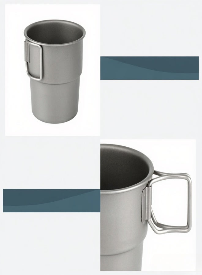 HWZBBEN 300ml Titanium Coffee Cup Tea Cup Water Mug with Foldable Handles for Home Outdoor Camping Hiking Backpacking Picnic - Image 5