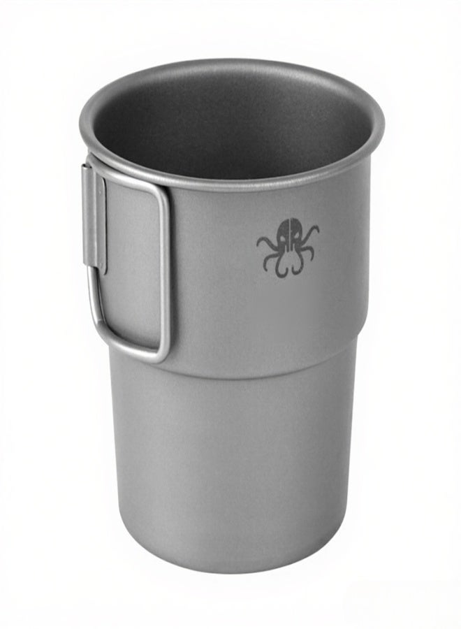 HWZBBEN 300ml Titanium Coffee Cup Tea Cup Water Mug with Foldable Handles for Home Outdoor Camping Hiking Backpacking Picnic - Image 1