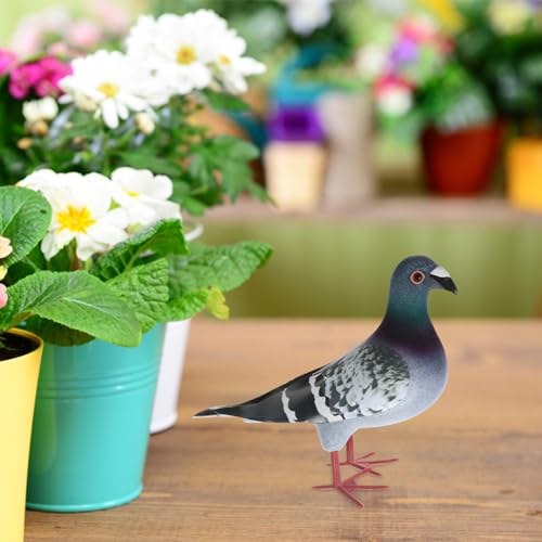 HOMSFOU Simulation Pigeon Artificial Foam Pigeon Model Lifelike Pigeon Fake Pigeon Artificial Birds Ornaments for Outdoor Pathway Lawn Garden Decorations - Image 5