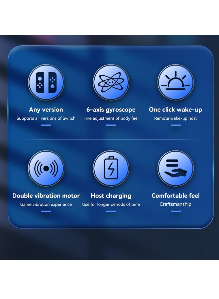 Wireless Controller for Nintendo Switch, L/R Controllers Replacement Compatible with Nintendo Switch/Lite/OLED, Joystick with Wake-up/Screenshot/Dual Vibration/Motion Control Function With RGB light - Image 2