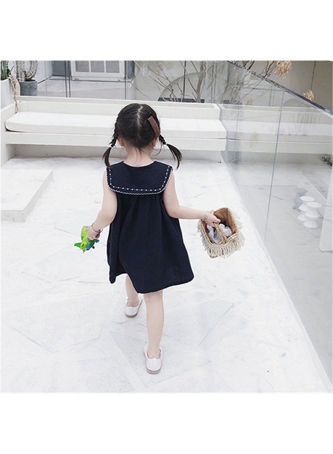 Summer Girls' Dresses Casual Thin Cotton Sleeveless Dress Children's Clothing 2-6 Years