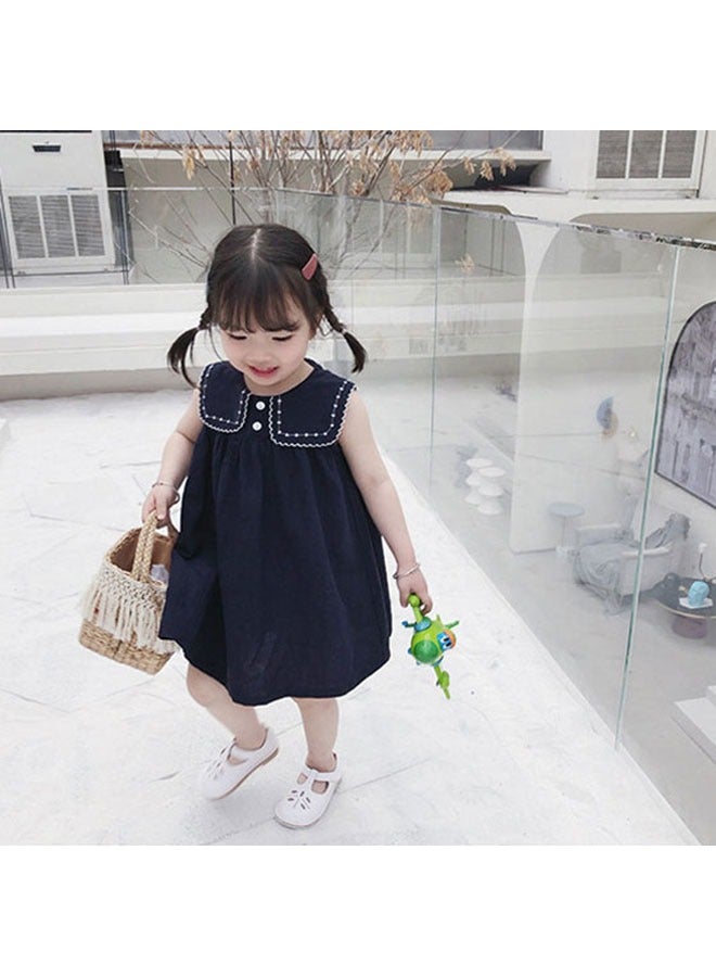 Summer Girls' Dresses Casual Thin Cotton Sleeveless Dress Children's Clothing 2-6 Years