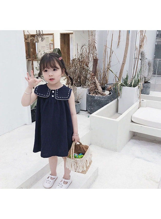 Summer Girls' Dresses Casual Thin Cotton Sleeveless Dress Children's Clothing 2-6 Years