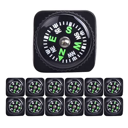 ZoloAJay 15pcs Slip-On Wrist Compass Hard Shell Liquid Filled Mini Small Button Compass Paracord Bracelet for Outdoor Hiking Survival Wrist Watch Band 3/4" (20mm) - Image 1