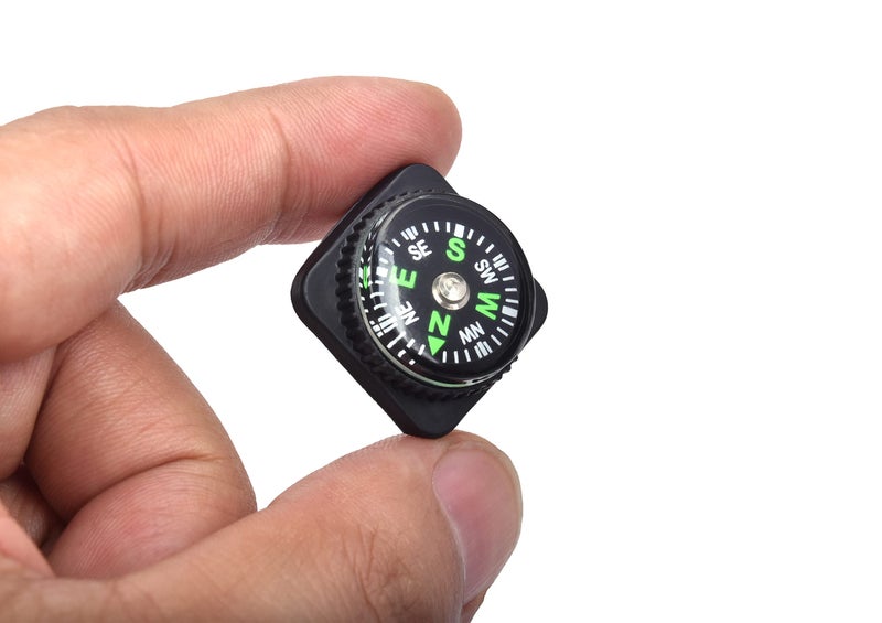 ZoloAJay 15pcs Slip-On Wrist Compass Hard Shell Liquid Filled Mini Small Button Compass Paracord Bracelet for Outdoor Hiking Survival Wrist Watch Band 3/4" (20mm) - Image 2