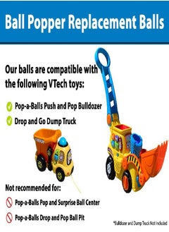 Botabee Multi-Colored Replacement Ball Set for VTech Pop-a-Balls Push and Pop Bulldozer Toy | Vibrant, Colorful Balls Compatible with Vtech Bulldozer Ball Popper Toy | 6 Ball Set  - Image 3