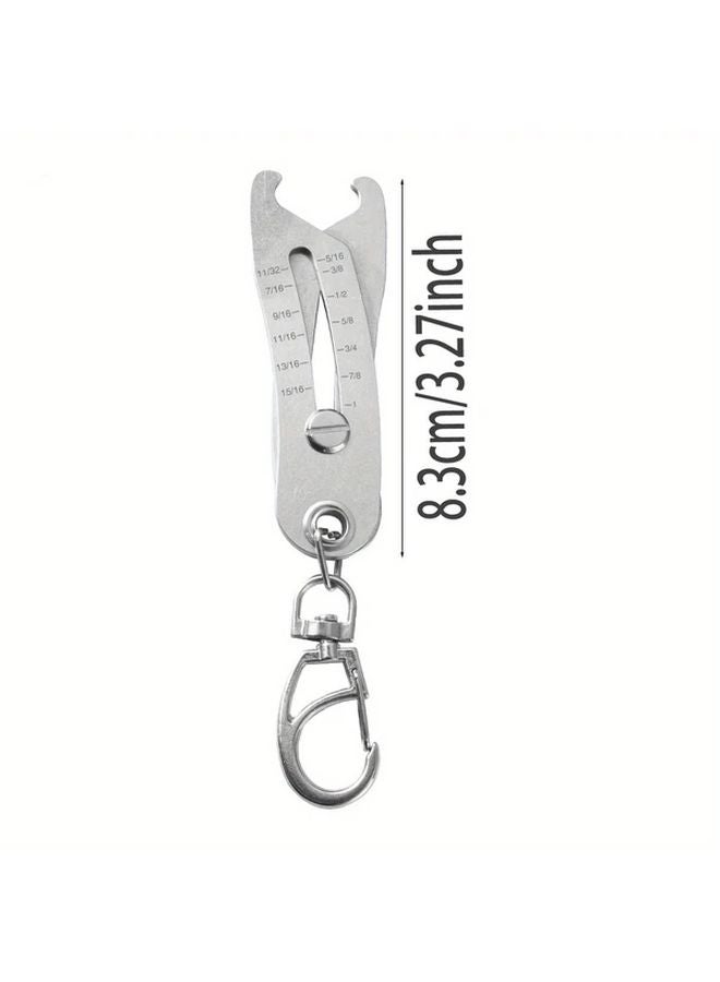 1pc Stainless Steel Thread Size Checker Keychain Portable Bolt Nut Identifier Gauge - Image 5
