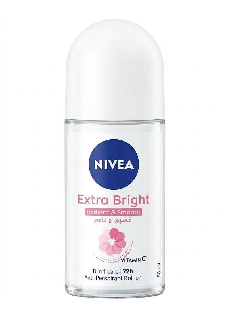 Nivea Deodorant Roll-on Extra Bright 50 ml (Packaging may vary) - Image 1