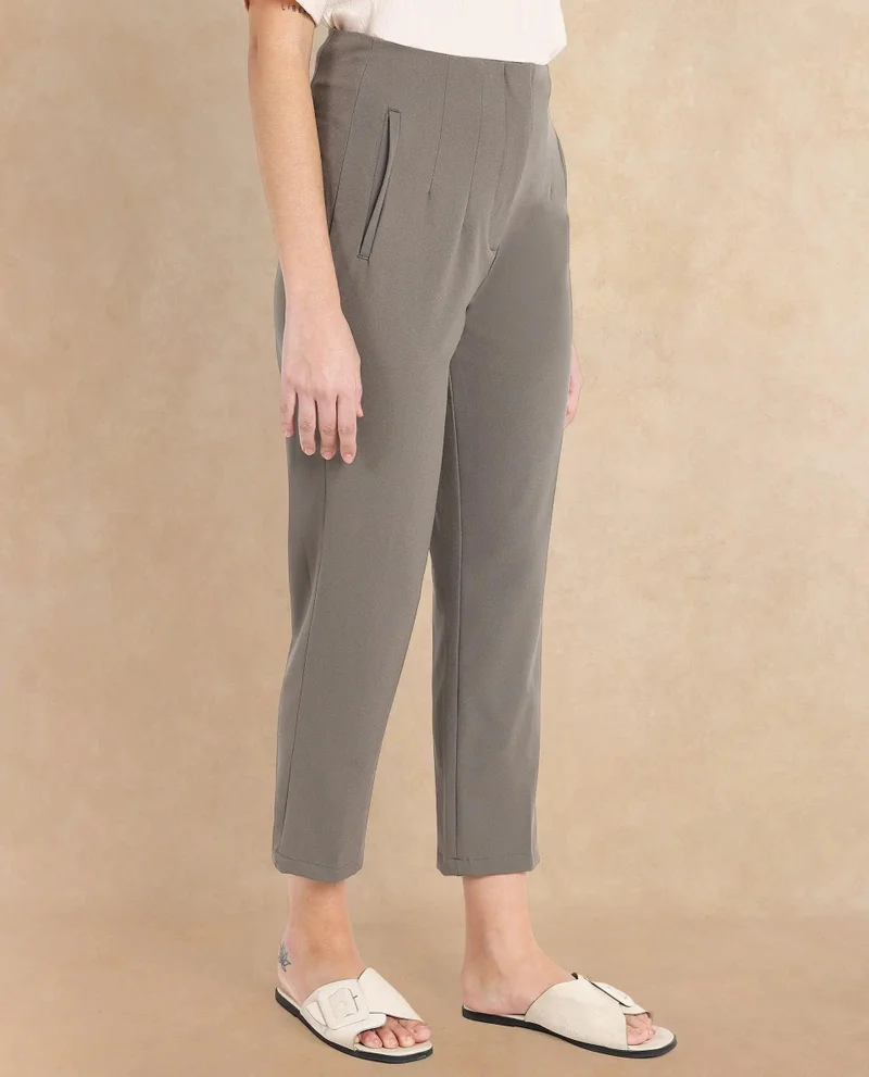 Rareism Women's Tapered Fit Ankle-Length Trousers