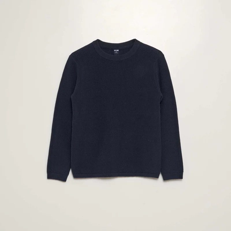 Kiabi Round-Neck Knit Sweater Blue