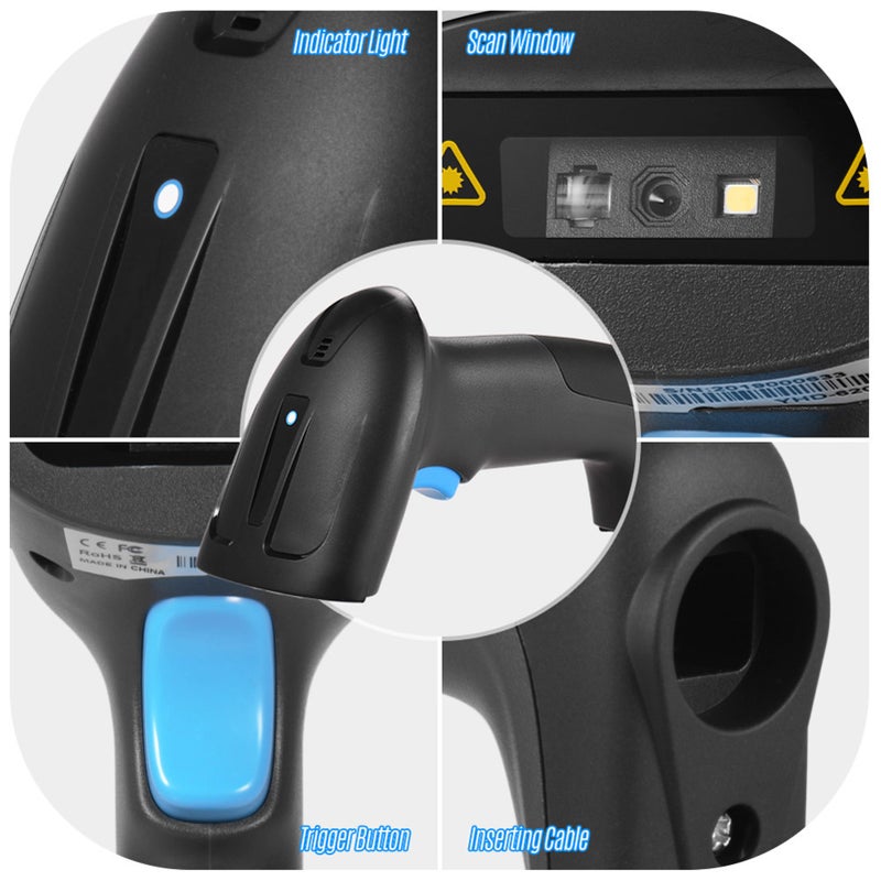 Handheld USB Wired CMOS Image Barcode Scanner 1D 2D QR Bar Code Reader with USB Cable Plug and Play for Mobile Payment Computer Screen for Supermarket Retail Store Warehouse - Image 5