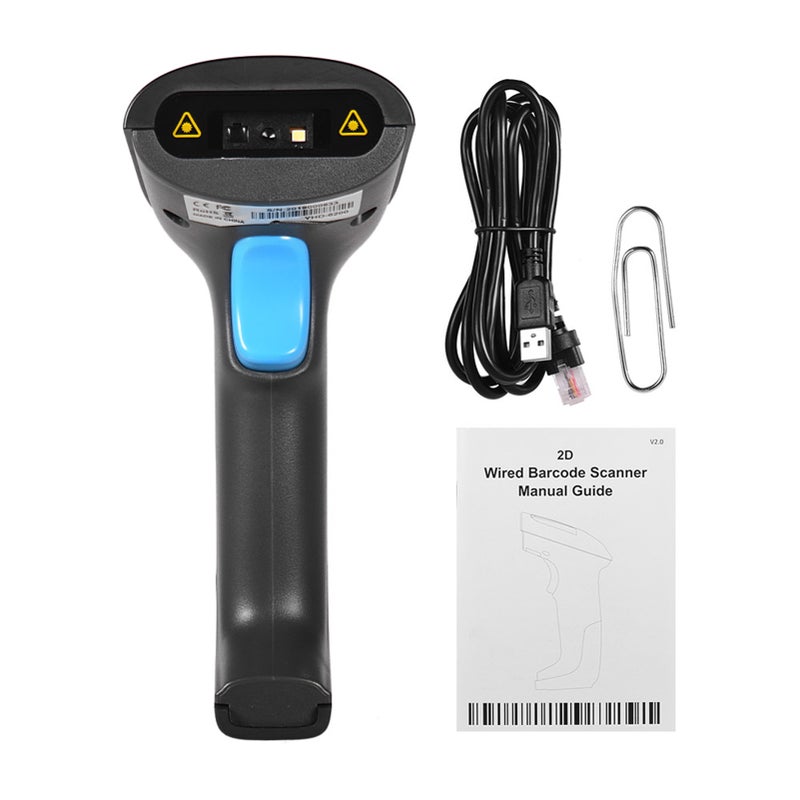 Handheld USB Wired CMOS Image Barcode Scanner 1D 2D QR Bar Code Reader with USB Cable Plug and Play for Mobile Payment Computer Screen for Supermarket Retail Store Warehouse - Image 2