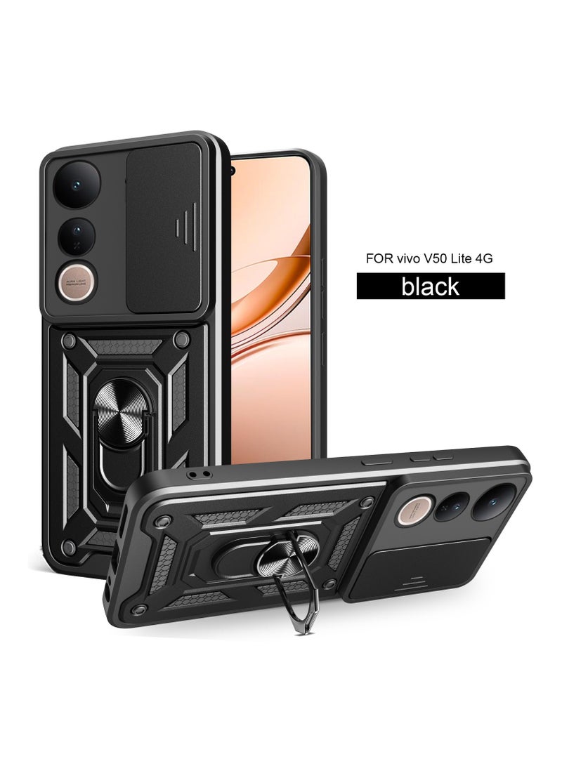 general Case compatible with ViVO V50 LITE with built-in sliding lens protection and 360° rotatable ring stand and hinge protection, folding case - Image 1