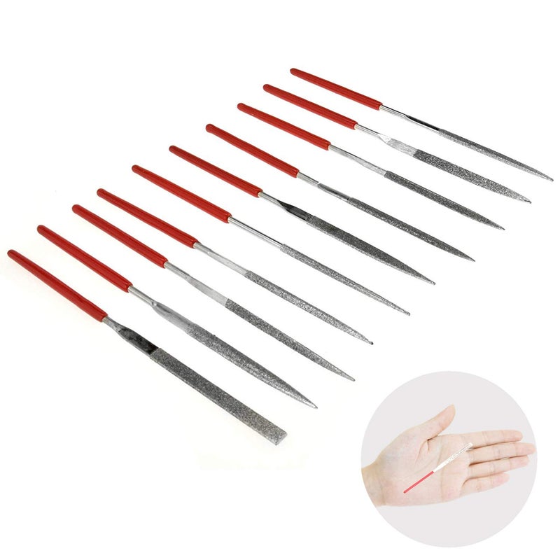 Kalim MINI Diamond Needle File Set 10pcs 150 Grit Precision Diamond File