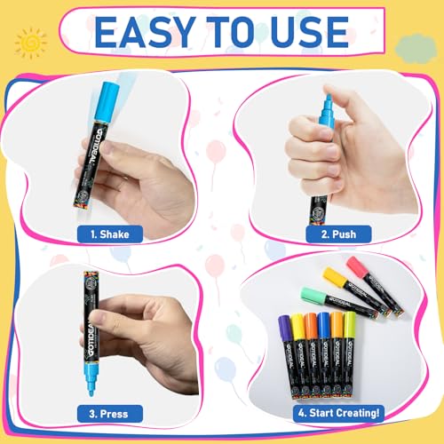 GOTIDEAL Chalk Markers, 30 Colors Liquid Chalk Markers for Blackboard Chalkboard Calendar Glass Neon Pens, Washable Window markers Paint and Drawing for Car, Auto, Bistro,Mirror Wet Erase Chisel Tip - Image 4