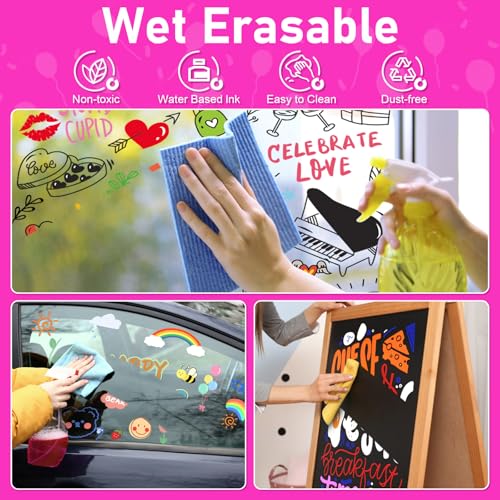 GOTIDEAL Chalk Markers, 30 Colors Liquid Chalk Markers for Blackboard Chalkboard Calendar Glass Neon Pens, Washable Window markers Paint and Drawing for Car, Auto, Bistro,Mirror Wet Erase Chisel Tip - Image 2
