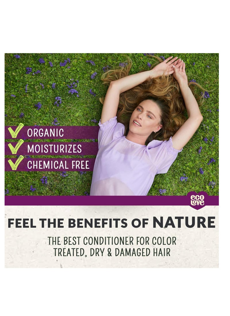 ecoLove - ecoLove - Natural Conditioner for Dry Damaged Hair and Color Treated Hair - With Natural Lavender Extract - No SLS or Parabens - Vegan and Cruelty-Free, 17.6 oz. - Image 1