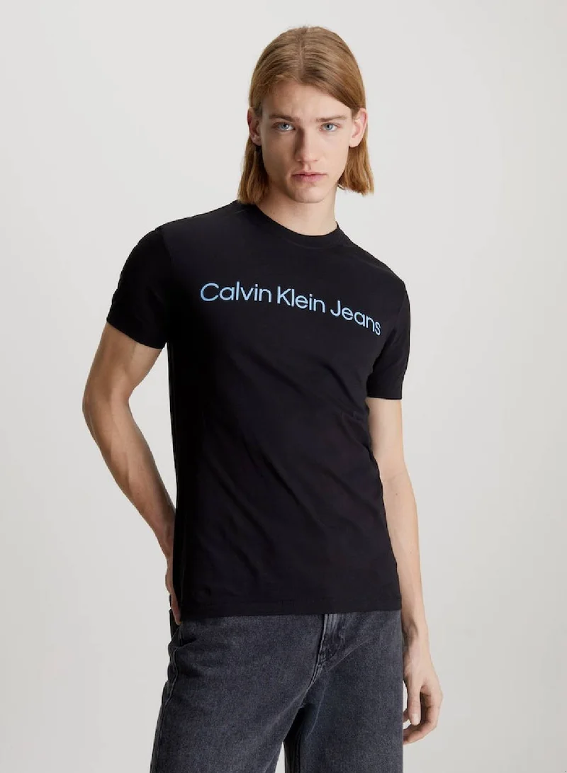 Calvin Klein Jeans Men's Slim Logo T-Shirt -  cotton jersey, Black