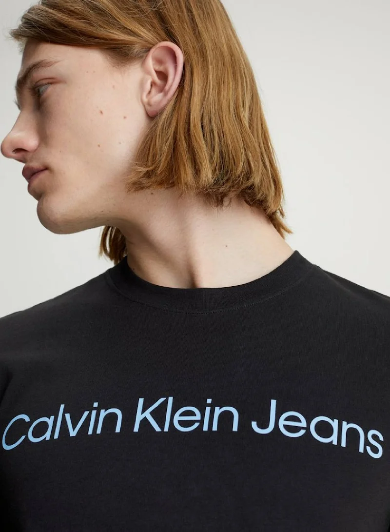 Calvin Klein Jeans Men's Slim Logo T-Shirt -  cotton jersey, Black