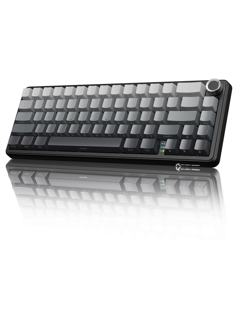 60% Wireless Mechanical Keyboard with Gasket-Mounted PBT Tri-Color Keycaps for Gaming Coding Typing and Creative Work on PC Mac – RGB Backlit Hot-Swappable 66-Key with Volume Dial BT 2.4GHz USB - Image 1