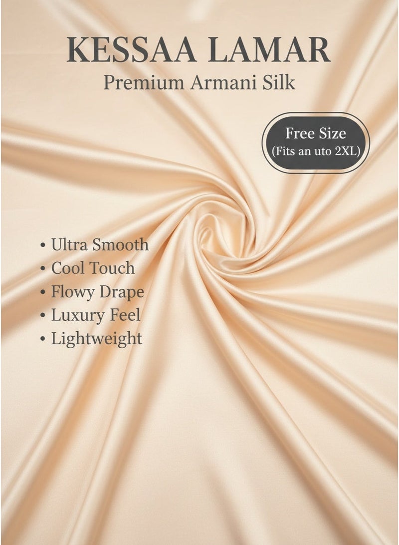 KESSAA Lamar Women’s Premium Prayer Isdal – Armani Silk Full-Coverage Salah Dress with Integrated Head Scarf | Non-Transparent Lightweight Fabric | Free Size Fits S–2XL | Modest Islamic Wear - Beige - Image 3