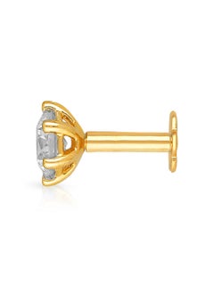 Malabar Gold and Diamonds دبوس أنف من الألماس الأصفر النقي 18 قيراطًا بدرجة نقاء 750 MSOB5R001NP1YVS-G للنساء  - Image 3