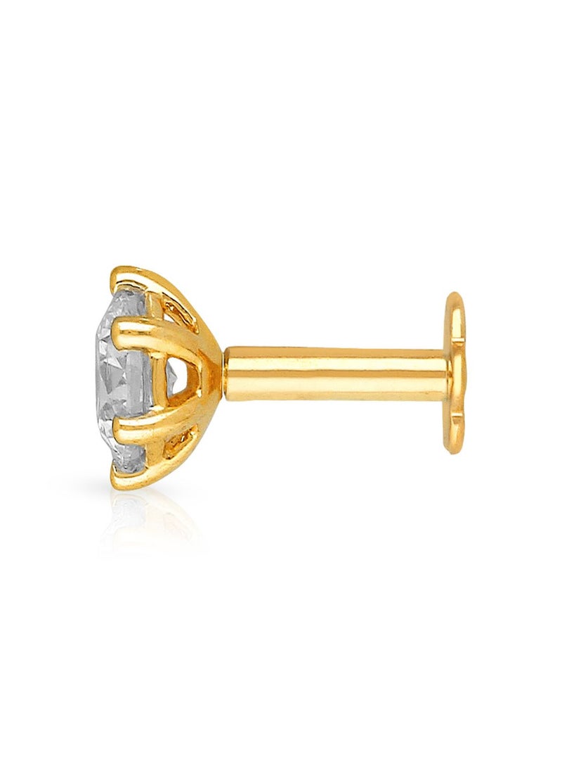 Malabar Gold and Diamonds - دبوس أنف من الألماس الأصفر النقي 18 قيراطًا بدرجة نقاء 750 MSOB5R001NP1YVS-G للنساء - Image 1