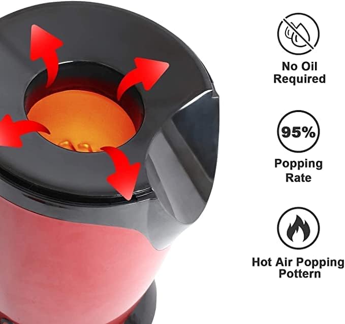 DIBEJI DIBEJI Hot Air Popcorn Machine and Home Use Electric Big Popcorn Machine Automatic Instant Popcorn Maker Stylish DesignHot Air Popcorn Machine  - Image 4