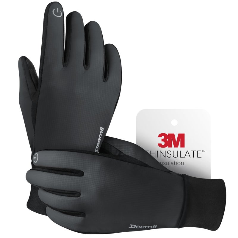 Deemii Winter Gloves Men Women Made with 3M Thinsulate, Lightweight Thermal Warm Gloves for Cold Weather with Touch Screen Fingers, Water Resistant Running Gloves for Cycling, Hiking, Driving - Image 1