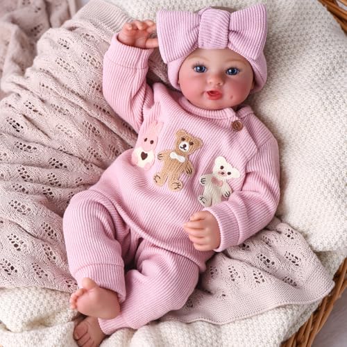 BABESIDE Realistic Reborn Baby Dolls 17 Inch Adorable Handmade Real Life Baby Doll Girl Weighted Newborn with Gift Accessories for Kids Age 3 - Image 1
