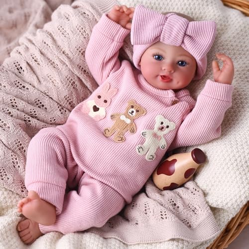 BABESIDE Realistic Reborn Baby Dolls 17 Inch Adorable Handmade Real Life Baby Doll Girl Weighted Newborn with Gift Accessories for Kids Age 3 - Image 5