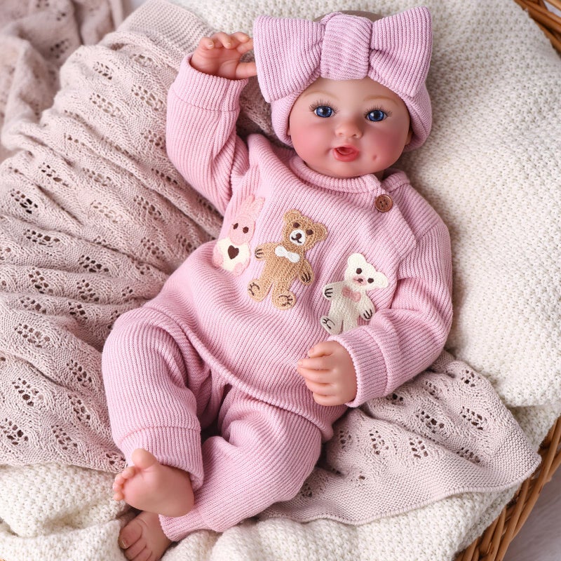 BABESIDE Realistic Reborn Baby Dolls 17 Inch Adorable Handmade Real Life Baby Doll Girl Weighted Newborn with Gift Accessories for Kids Age 3 - Image 3
