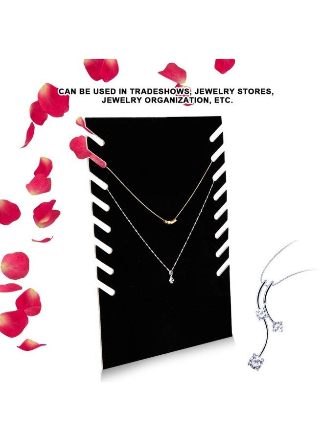 Necklace Display, Jewelry Necklace Display Stand, Black Flannel Necklace Pendant Chain Jewelry Bust Display Stand Hanger Holder Rack 