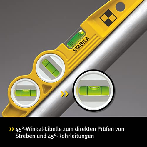 Stabila 16672/4 25 cm "Torpedo Type 81 SV REM W45" Spirit Level With Bag - Yellow/Black - Image 2