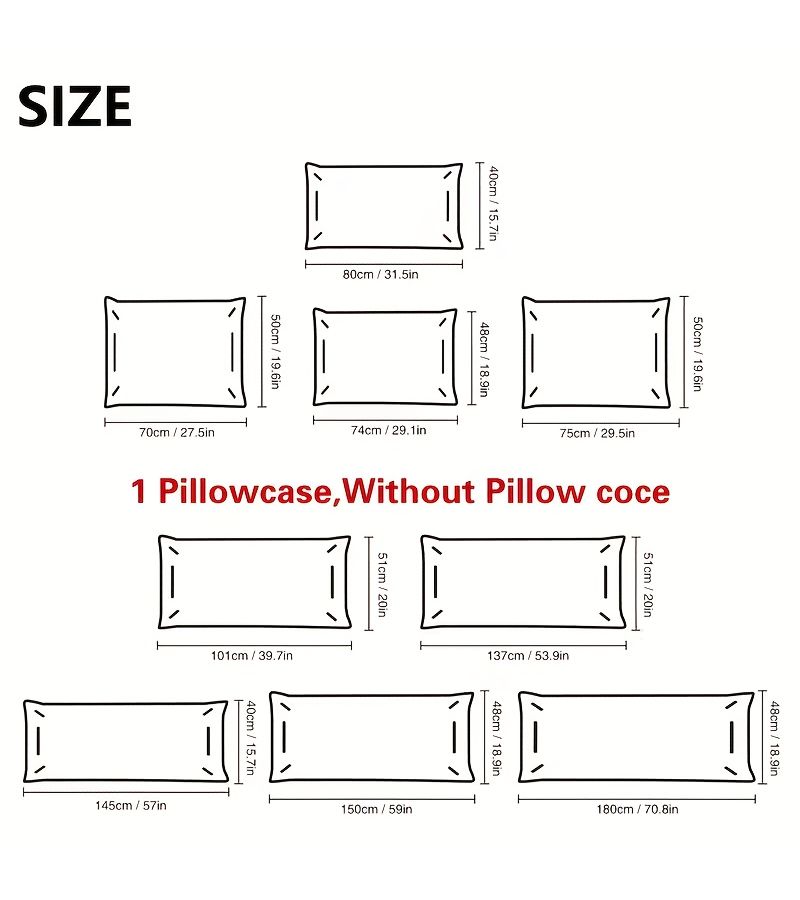 Queen Size Black Body Pillowcase Ultra Soft Luxurious Long Pillowcase Breathable Envelope Closure - Image 3
