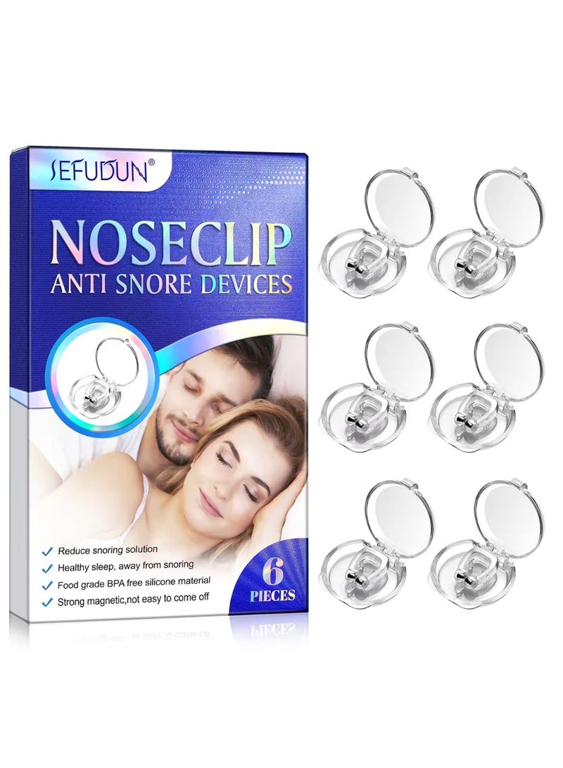 Sefudun 6Pcs Nose Clip Anti Snoring Device Nose Clip for Snoring with Snore Stopper with Adjustable Magnet Silicone Nasal Nose Clip Stop Snoring Relieve Snoring Solution for Quieter Sleep - Image 2