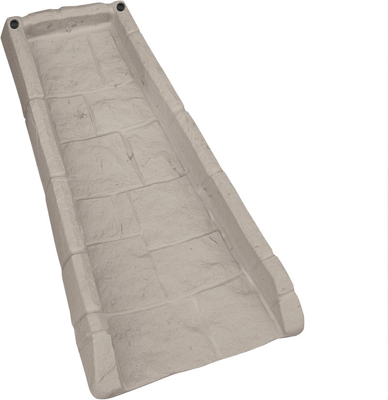 suncast Easy Assembly Outdoor Decorative Poly Composite Rain Gutter Downspout Splash Block Effective in Any Type of Weather, Stone Light Taupe - Image 1