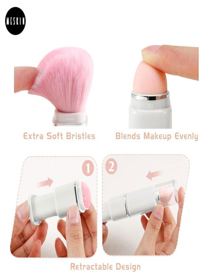 MeSkin Travel Makeup Brushes Set: 8-in-1 Mini Foundation Brush, Portable Face Powder Brush, Blush Concealers, Eye Makeup Brushes, Puff Sponge with Organizers and Storage Boxes (Pink) - Image 4