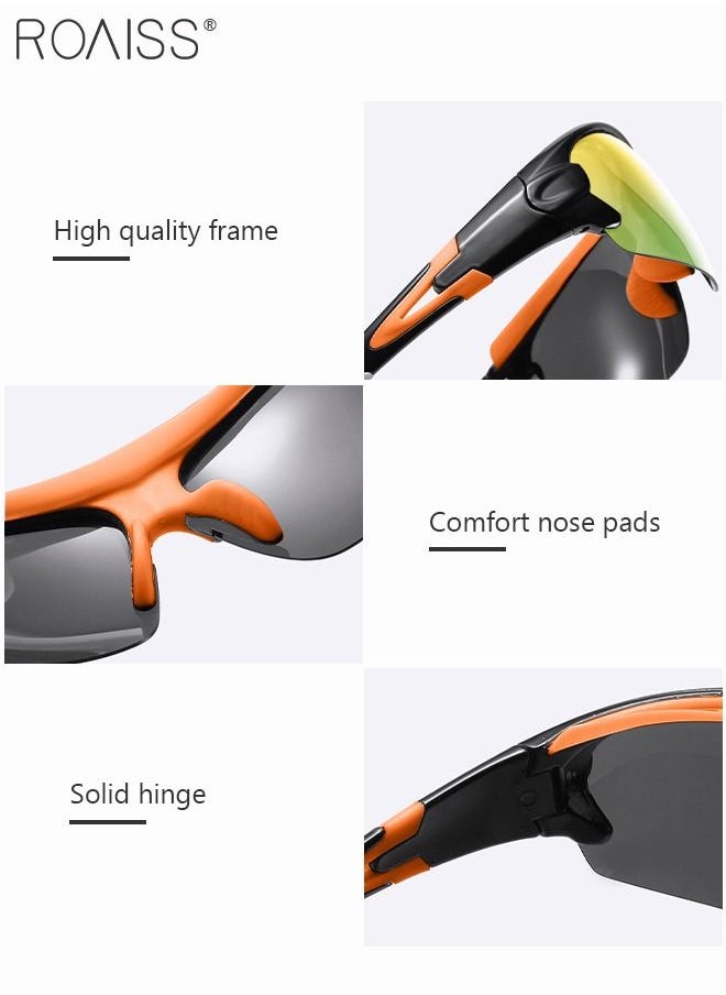 roaiss Sports Polarized Sunglasses for Men Women Outdoor Fishing Baseball Cycling Bike Glasses Goggles UV400 Protection Orange Superlight Frame  - Image 5