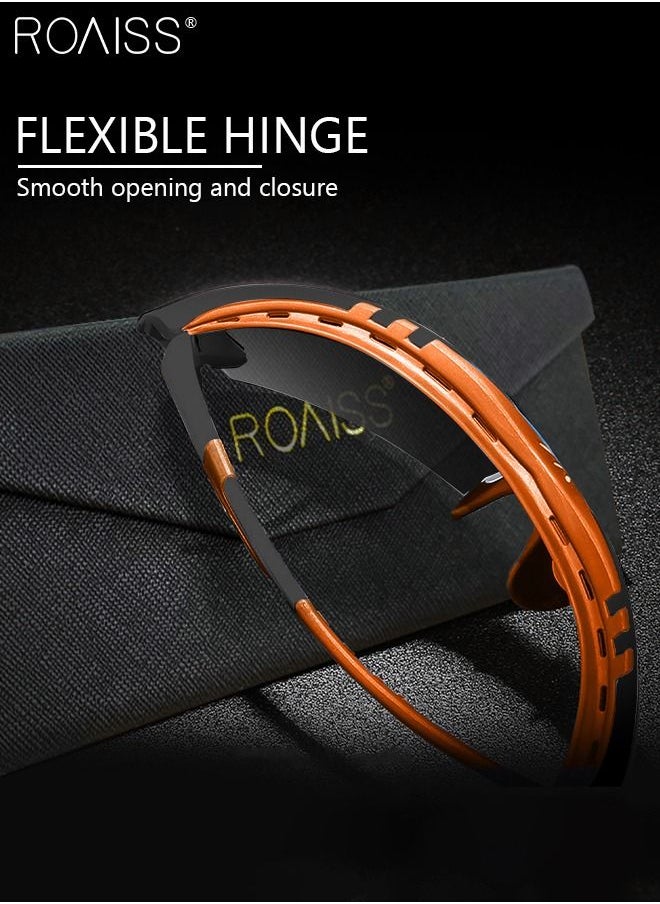 roaiss Sports Polarized Sunglasses for Men Women Outdoor Fishing Baseball Cycling Bike Glasses Goggles UV400 Protection Orange Superlight Frame  - Image 4