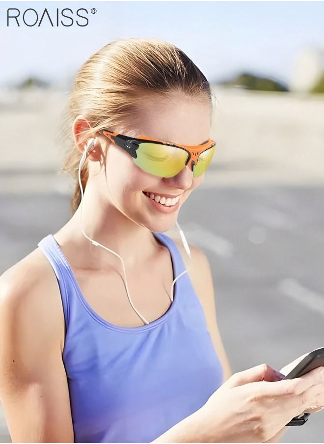 roaiss Sports Polarized Sunglasses for Men Women Outdoor Fishing Baseball Cycling Bike Glasses Goggles UV400 Protection Orange Superlight Frame  - Image 2