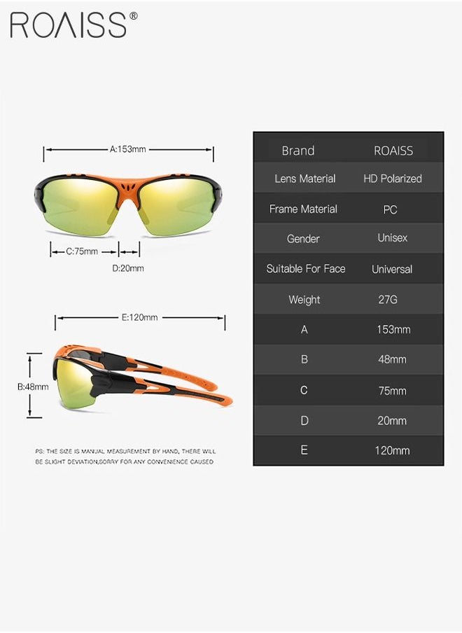 roaiss Sports Polarized Sunglasses for Men Women Outdoor Fishing Baseball Cycling Bike Glasses Goggles UV400 Protection Orange Superlight Frame  - Image 3