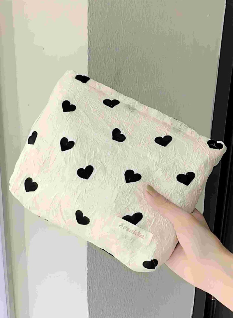 ORiTi 1 قطعة حقيبة ماكياج نمط القلب السفر حقيبة مستحضرات التجميل سستة يشكلون المنظم مقاوم للماء حقيبة أدوات الزينة للنساء الفتيات الهدايا - Image 1