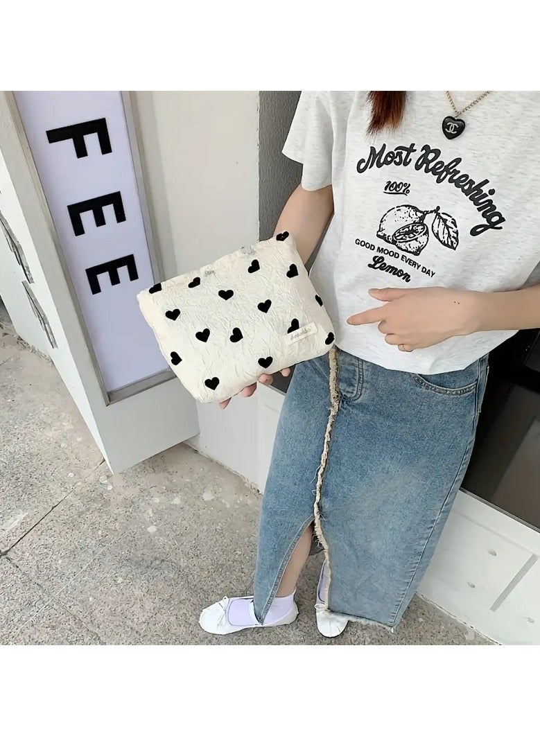 ORiTi 1 قطعة حقيبة ماكياج نمط القلب السفر حقيبة مستحضرات التجميل سستة يشكلون المنظم مقاوم للماء حقيبة أدوات الزينة للنساء الفتيات الهدايا - Image 2